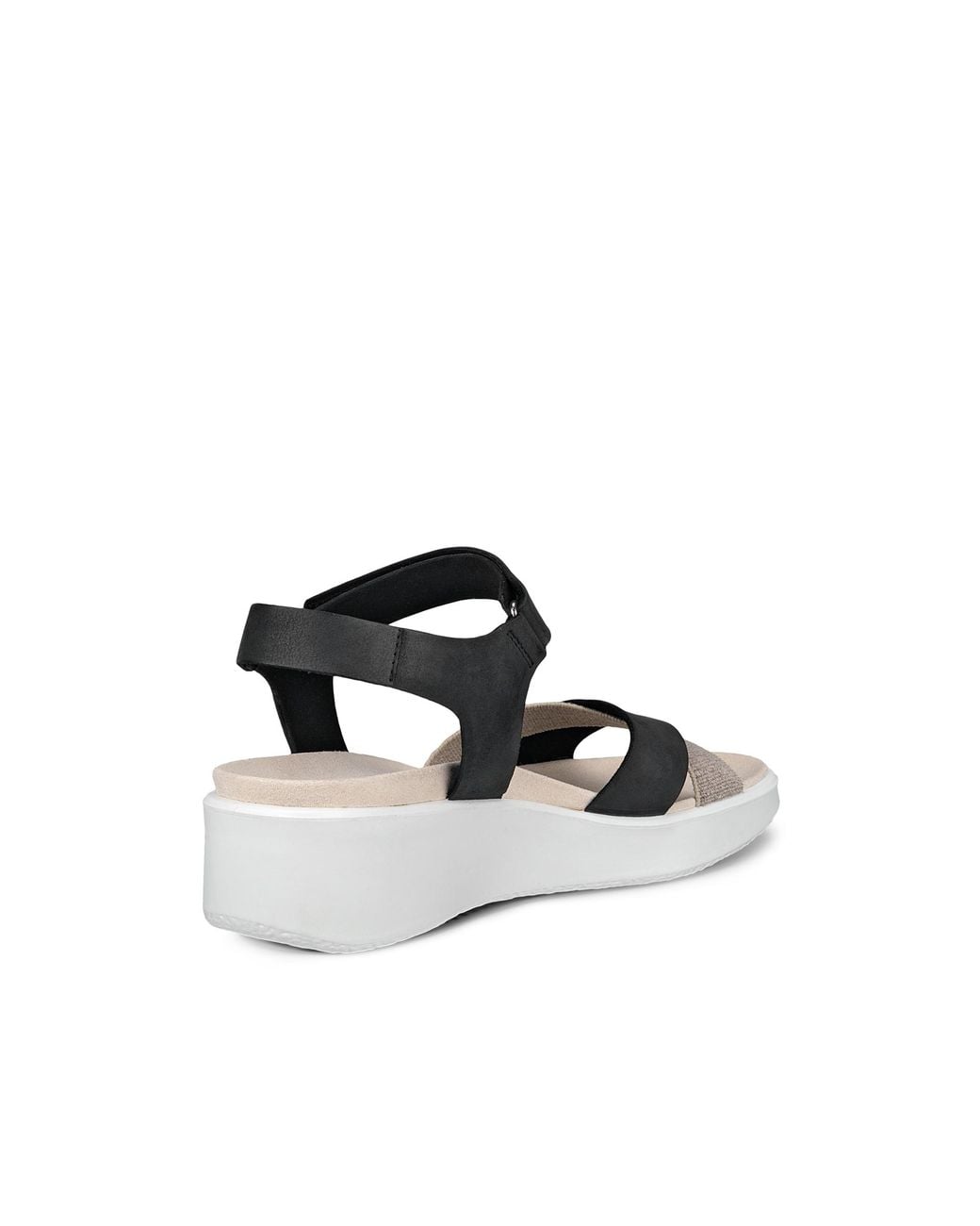 Ecco White Flowt Wedge Lx