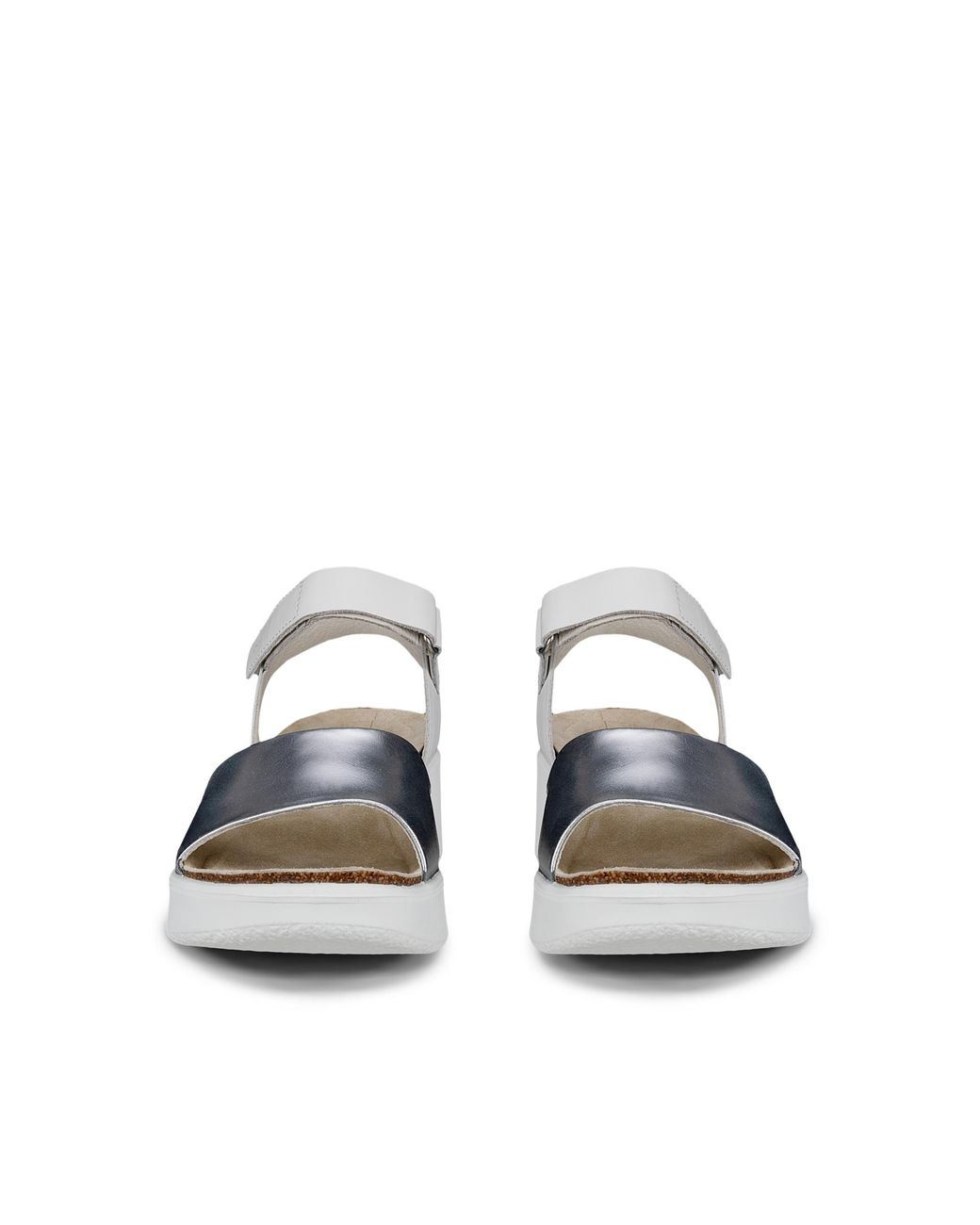 Ecco White Flowt Wedge
