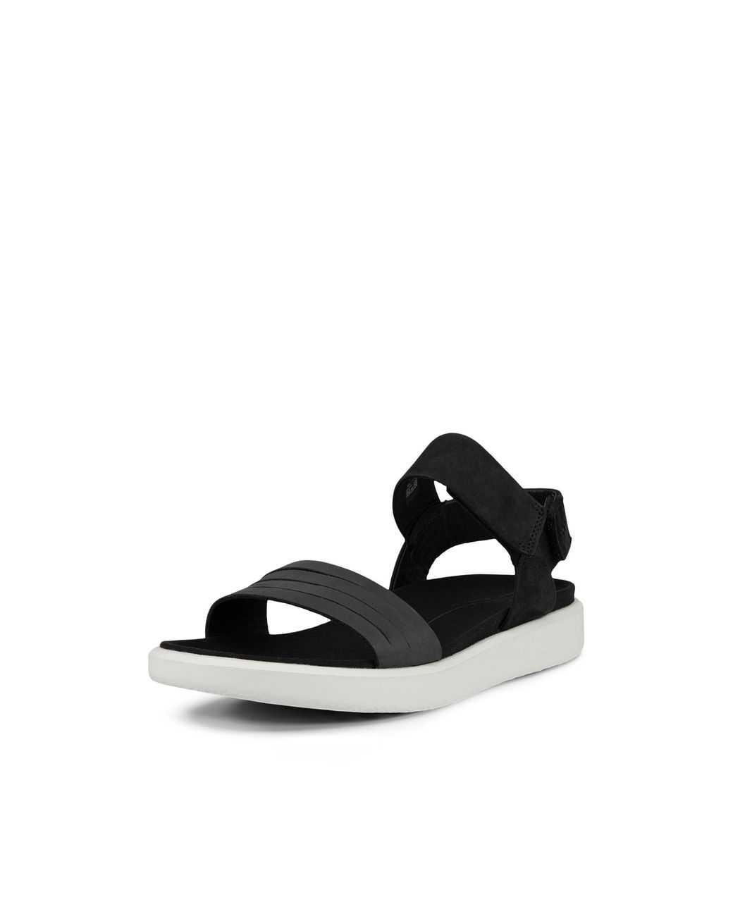 Ecco Black Flowt Flat Sandal Size