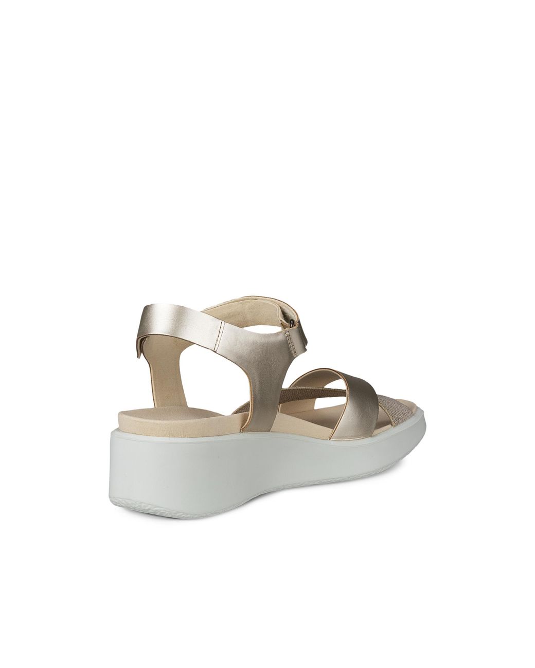 Ecco White Flowt Wedge Lx