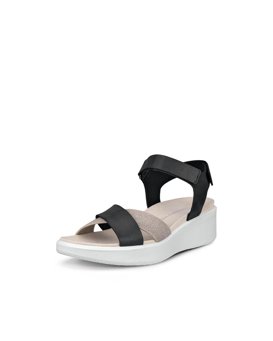 Ecco White Flowt Wedge Lx