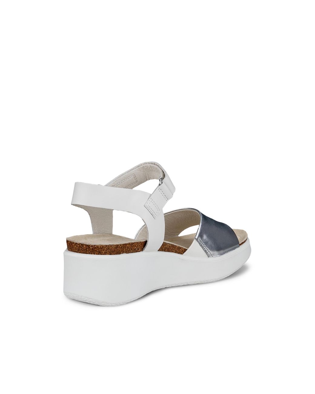 Ecco White Flowt Wedge