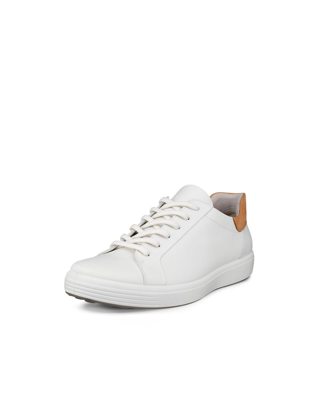 Ecco White Low-Top Sneakers With Smooth Leather Upper for men