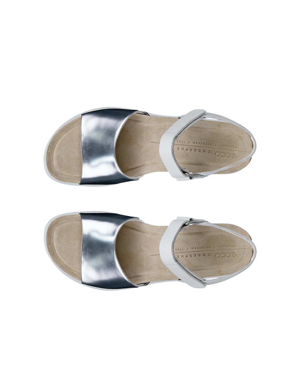 Ecco White Flowt Wedge