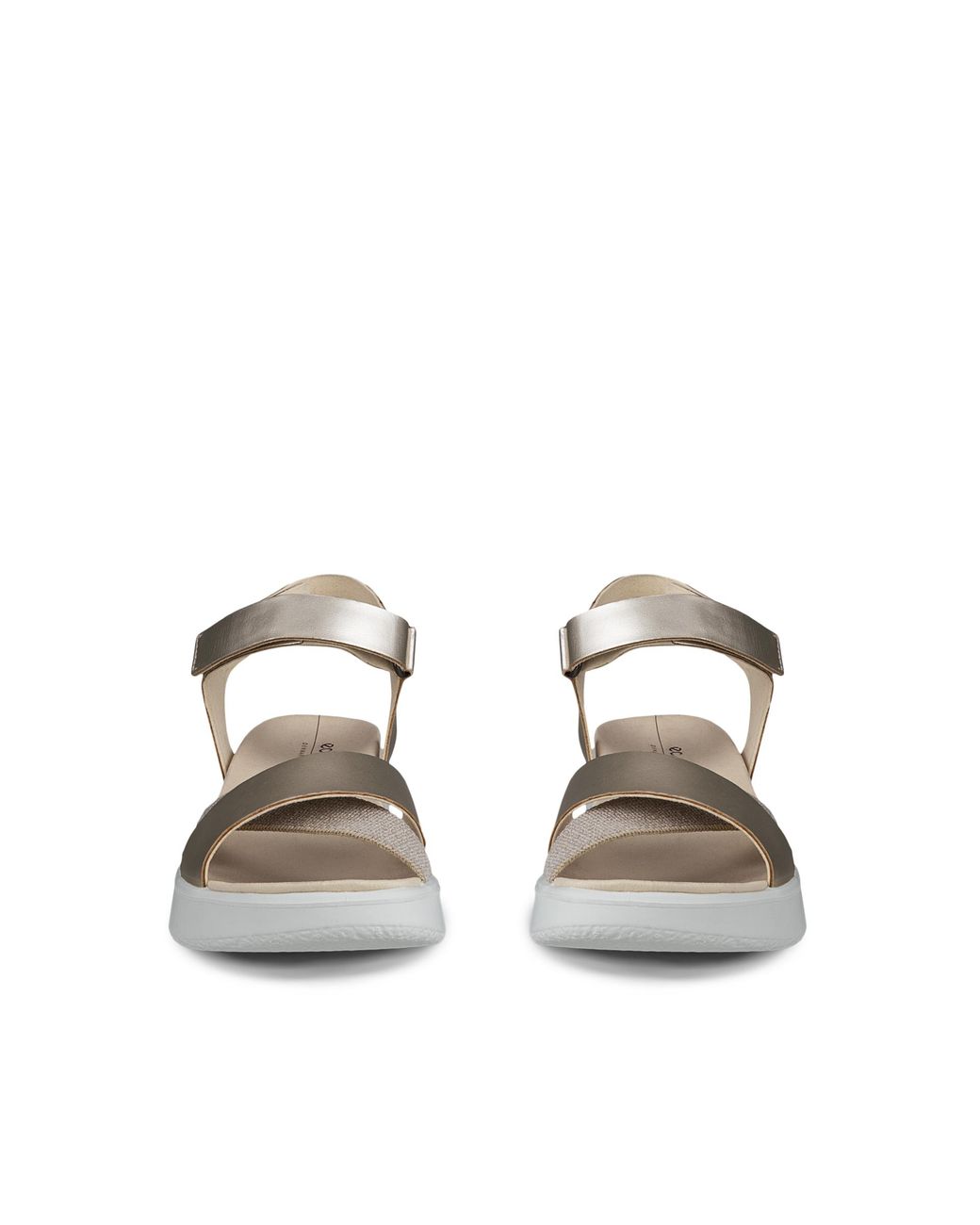Ecco White Flowt Wedge Lx