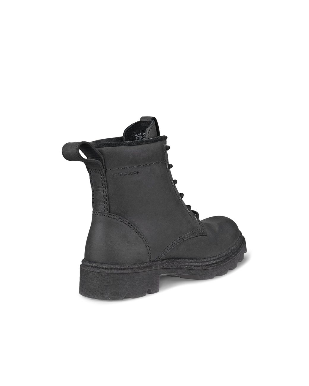 Ecco Black Grainer Waterproof Leather Boot Size