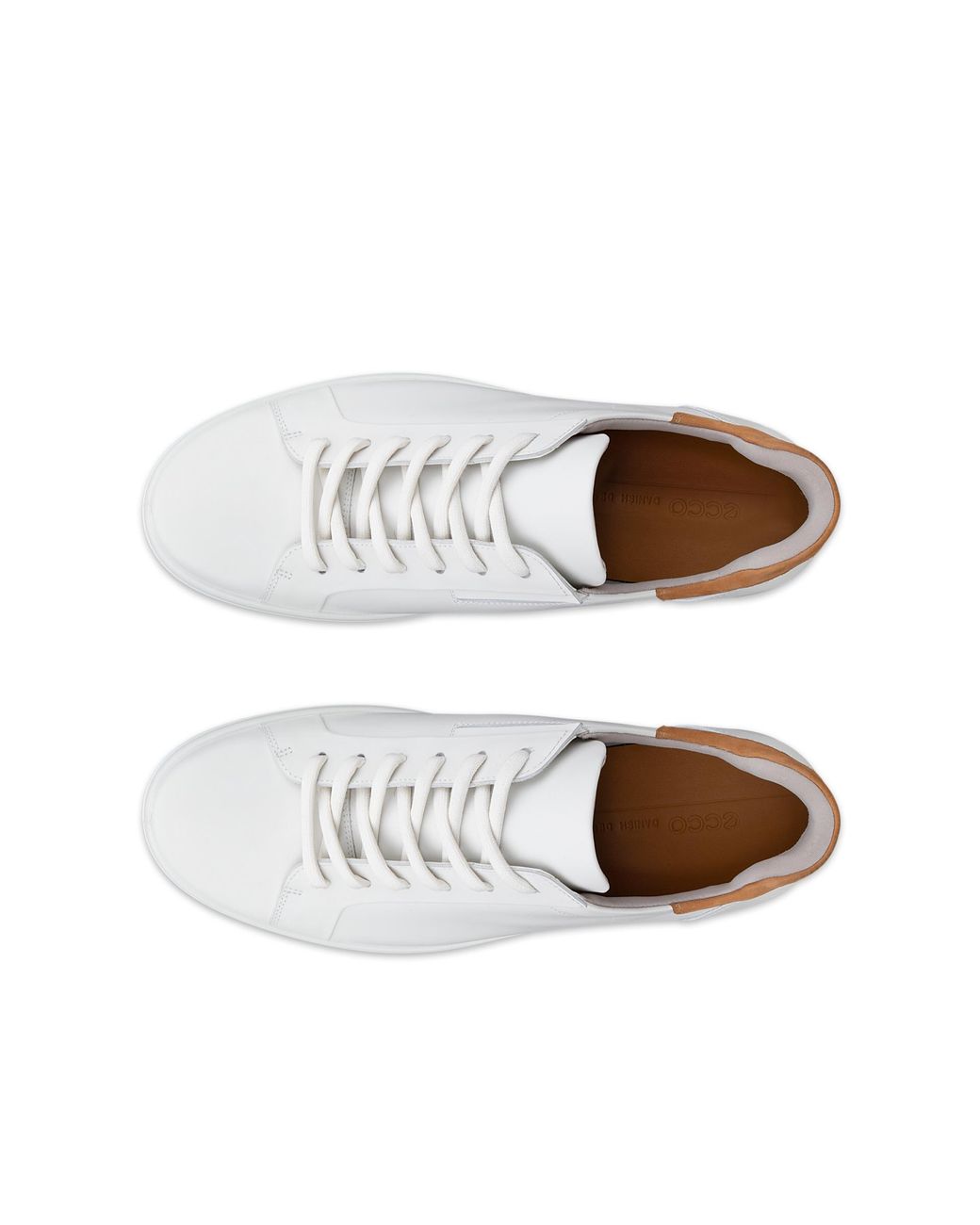Ecco White Low-Top Sneakers With Smooth Leather Upper for men