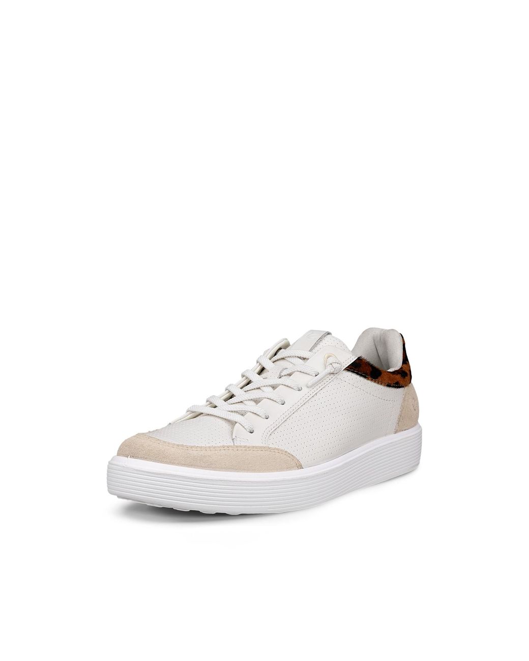 Ecco White Soft 60 Leather Sneakers
