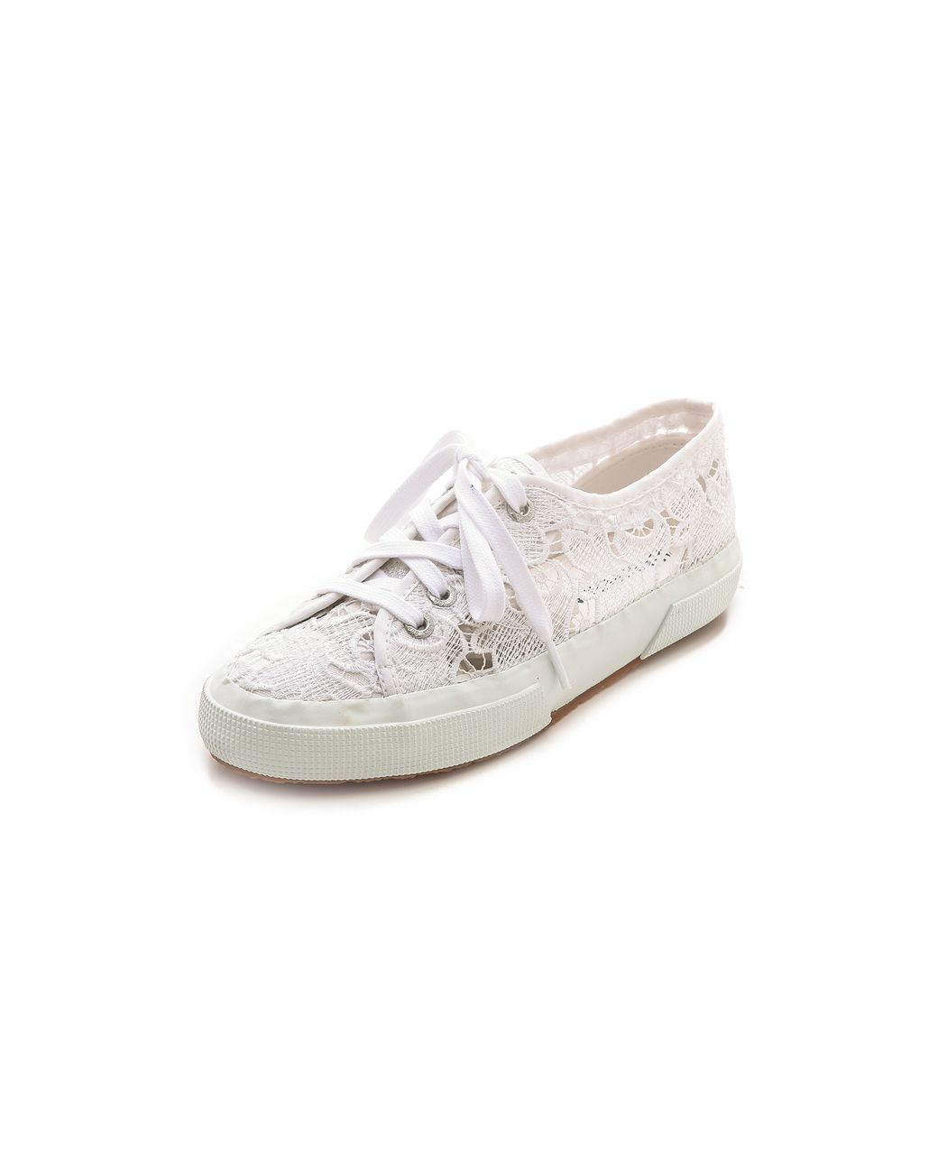 tab Aktuator halv otte Superga Lace Sneakers in White | Lyst