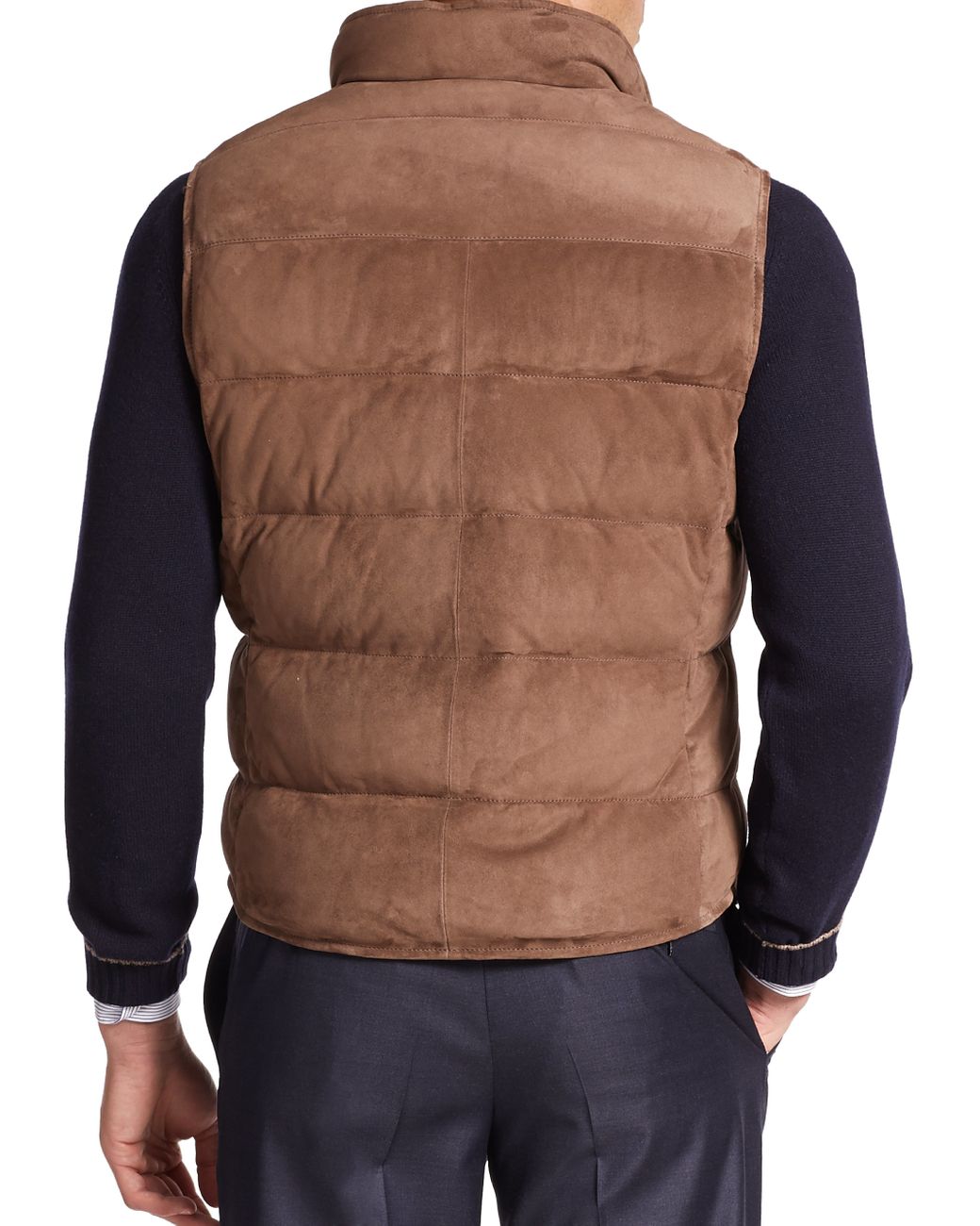 Brunello Cucinelli Suede Puffer Vest in 