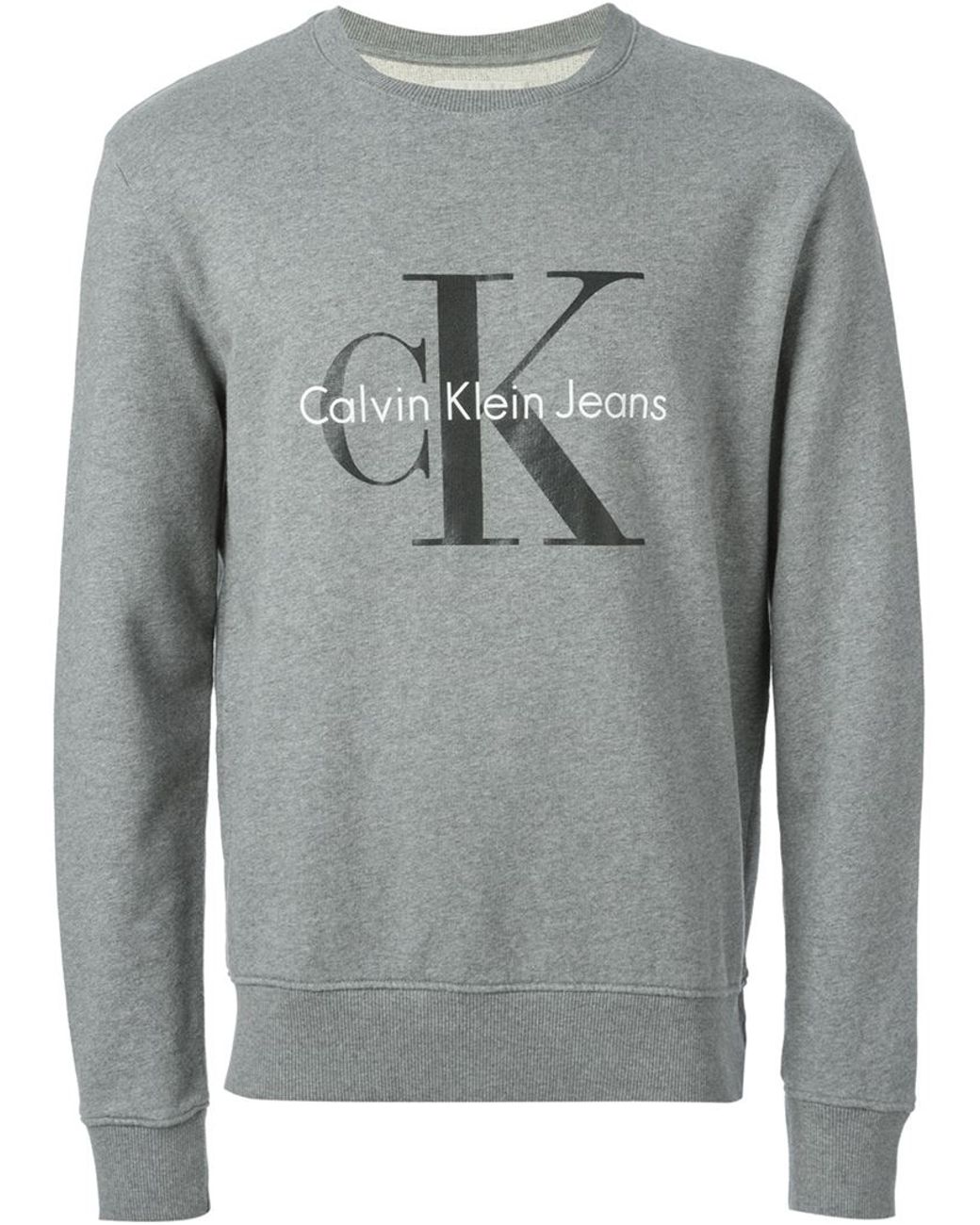 Calvin Klein Crew Neck Sweatshirt in Grey (Gray) for Men | Lyst