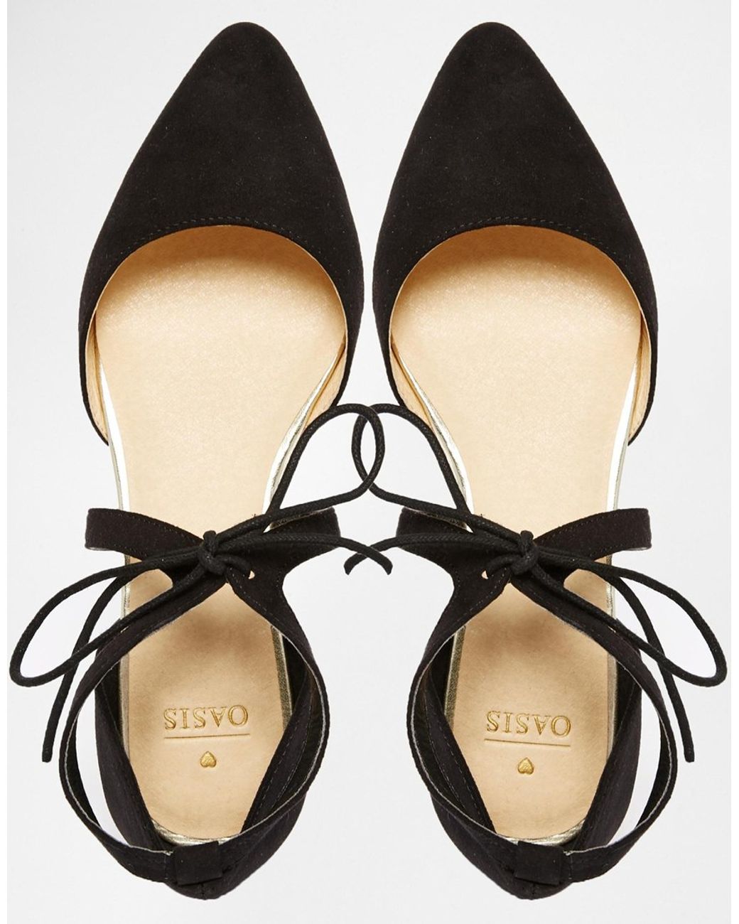 Black tie up flats best sale