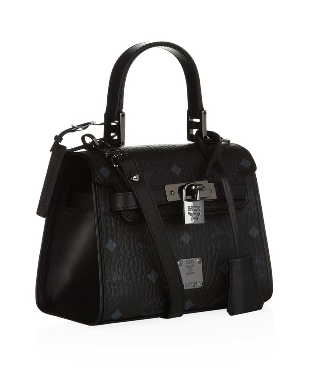 MCM Heritage Mini Satchel in Black Lyst UK