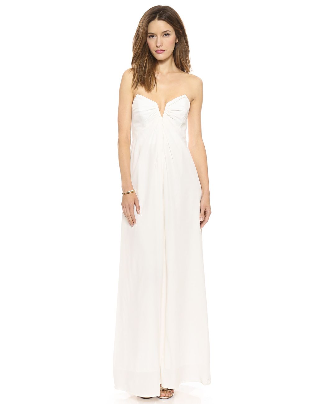 Zimmermann Silk V Maxi Dress Pearl in White Lyst