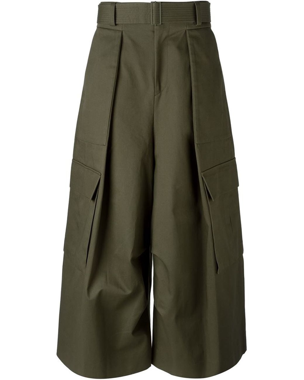 Juun.J Men's Green Wide Leg Cargo Pants