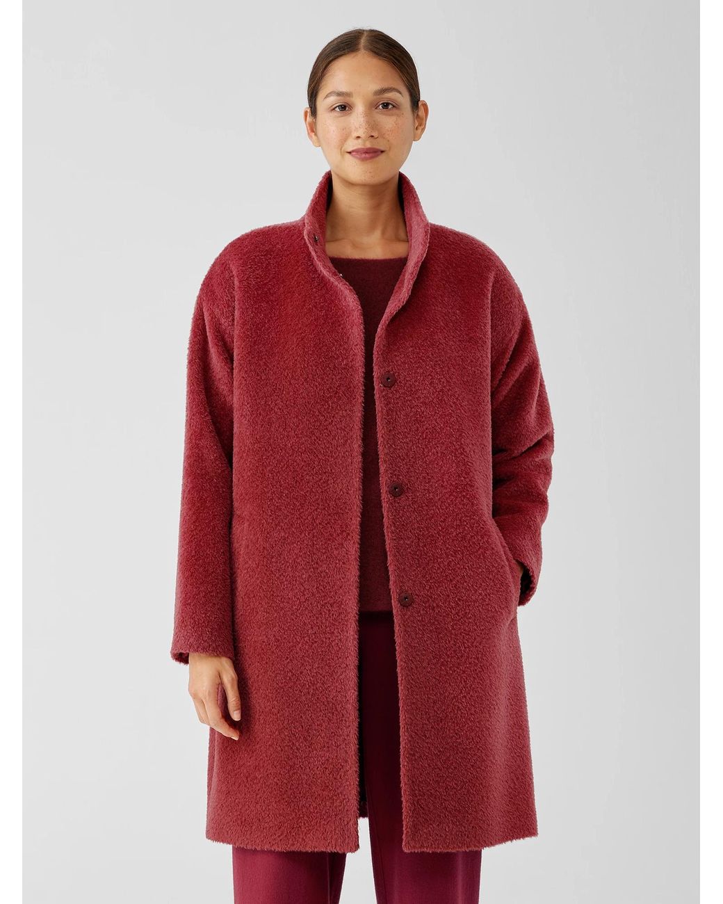 Eileen fisher hooded shawl collar coat Clearance