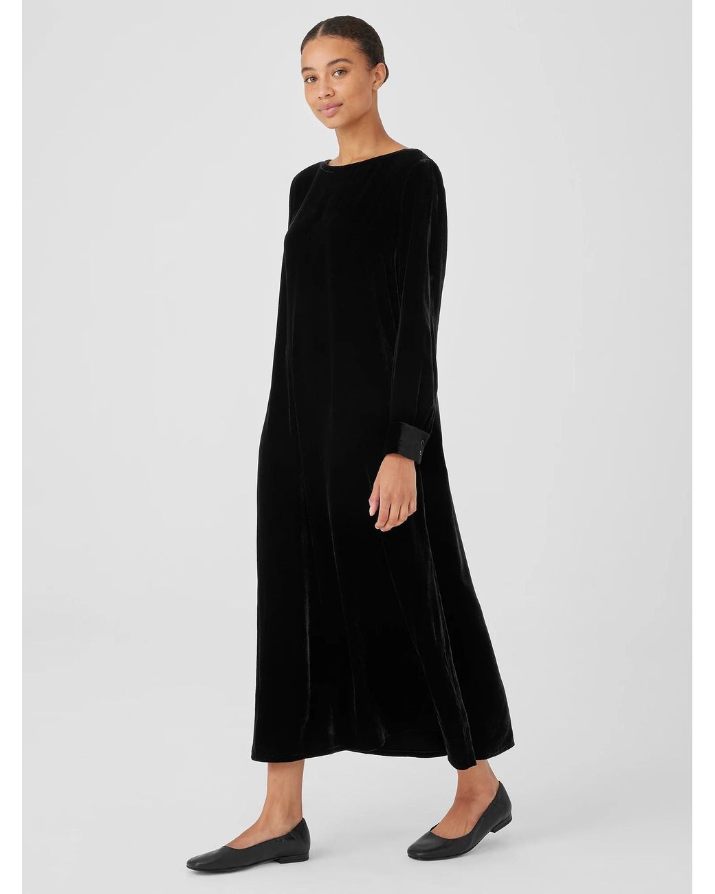 Eileen fisher clearance black velvet dress