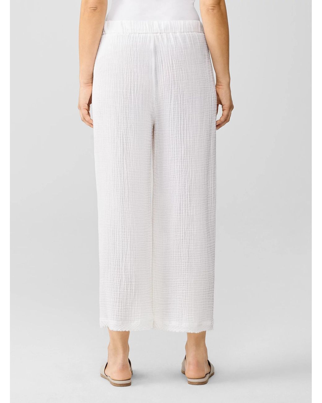 Eileen fisher white top wide leg pants