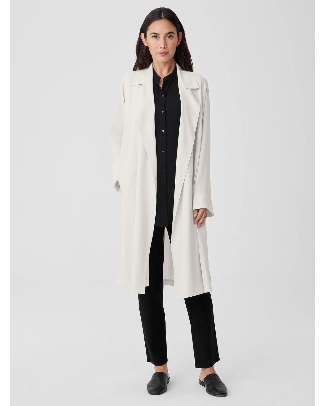 Eileen fisher long clearance coat
