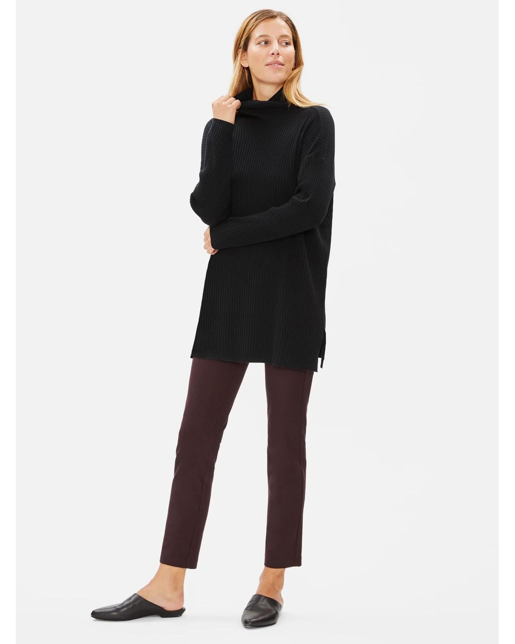 Eileen Fisher Washable Stretch Crepe Slim Pant