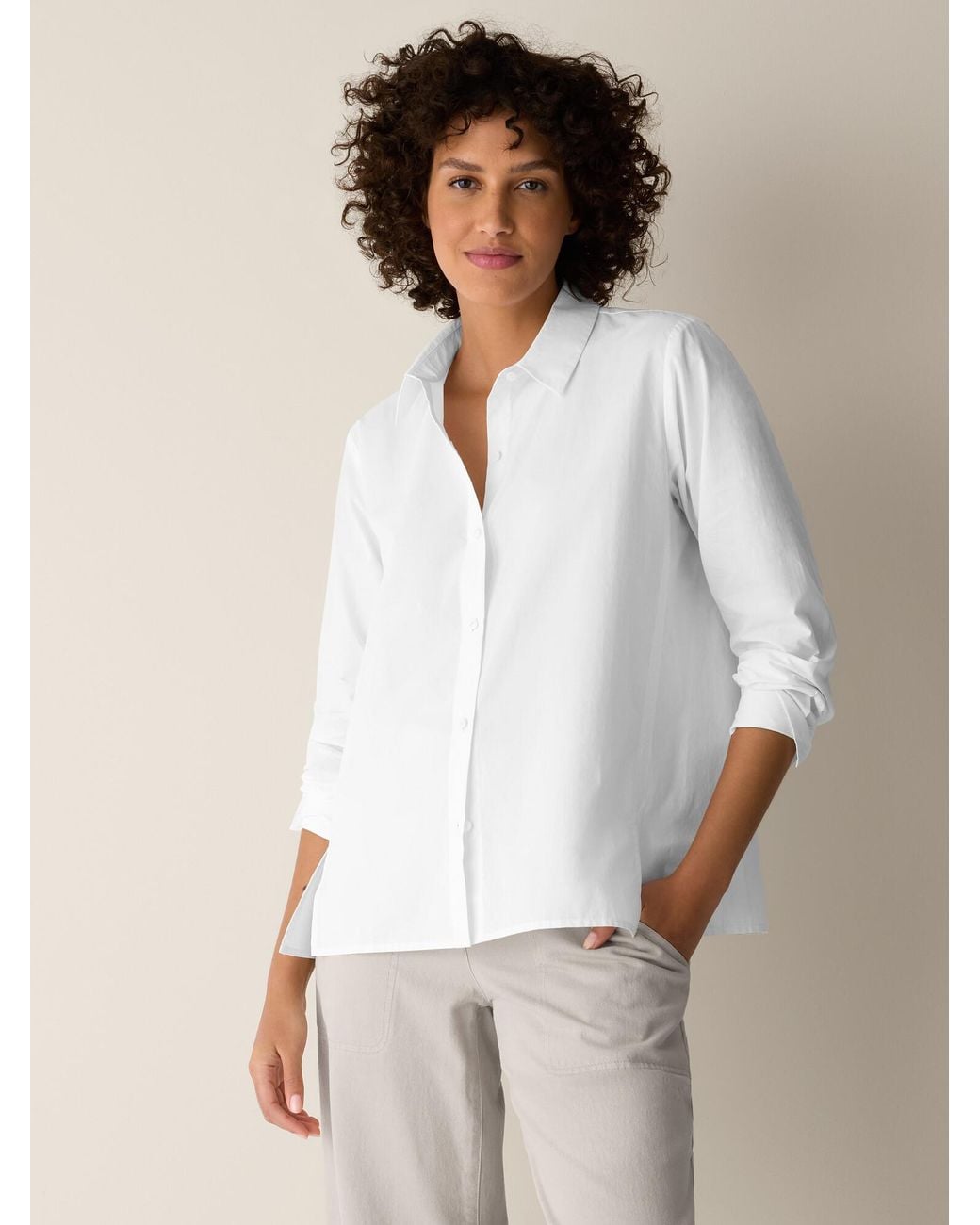 white christmas dresses Washed Organic Cotton Poplin Dress – Eileen Fisher Renew
