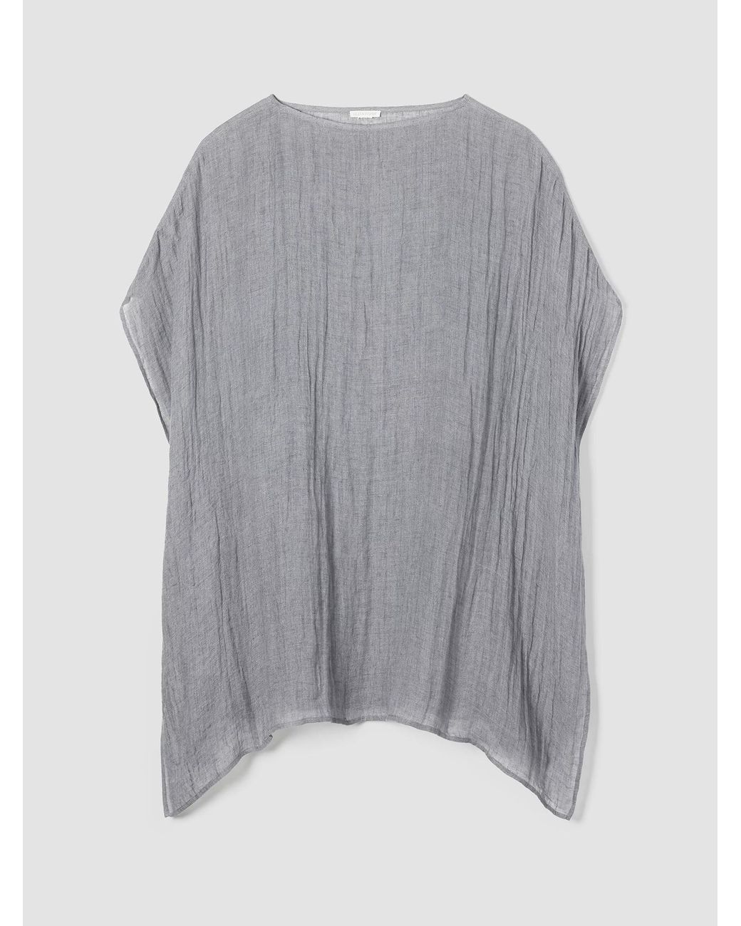 Eileen Fisher Delave Organic Linen Gauze Caftan in Gray Lyst
