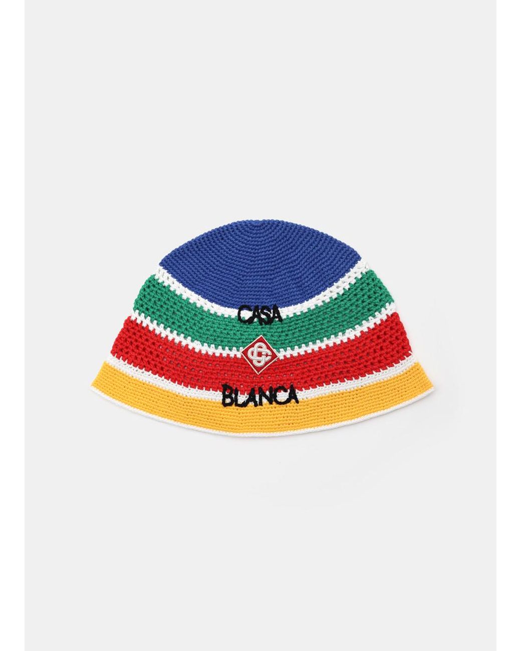CASABLANCA Rainbow Striped Crochet Hat in Blue for Men | Lyst