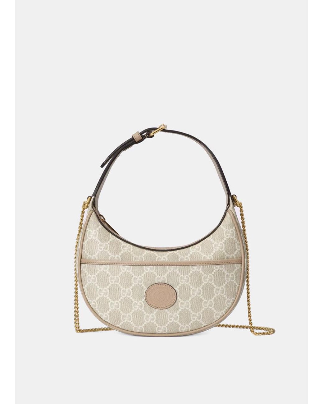 Gucci Half-moon-shaped Mini Bag With Interlocking G in Natural | Lyst ...