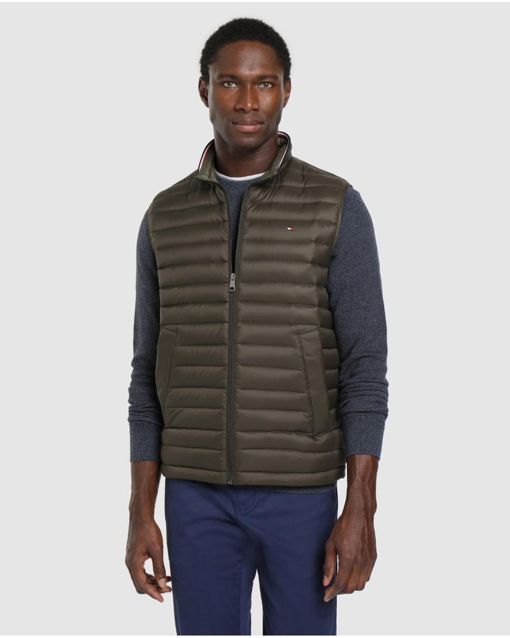Tommy Hilfiger Synthetic Mens Khaki Quilted Gilet for Men - Lyst