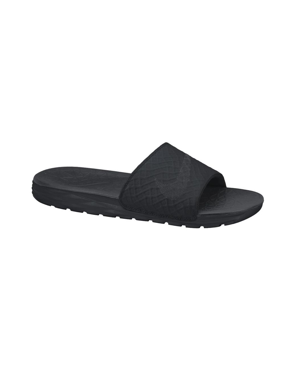 nike unisex black & green benassi solarsoft flip flops
