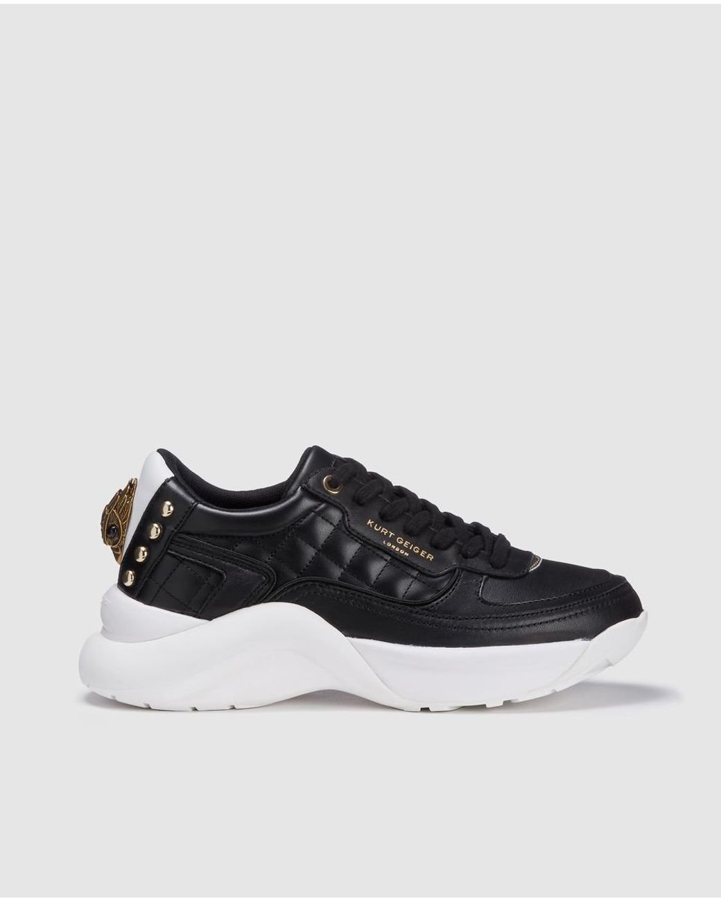 kurt geiger black leather trainers