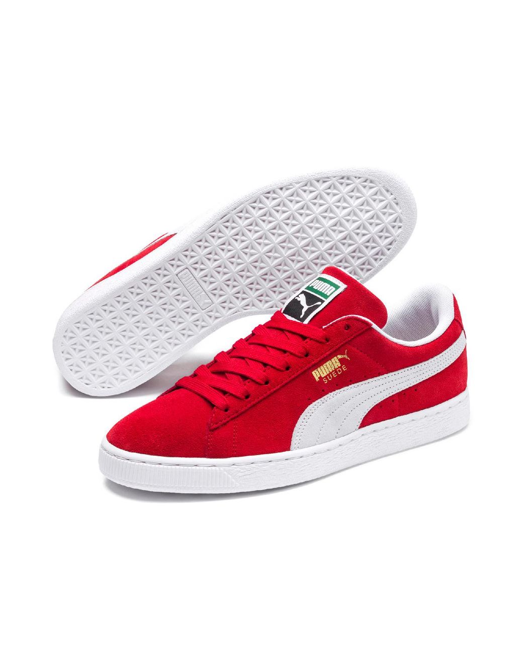 puma red suede trainers