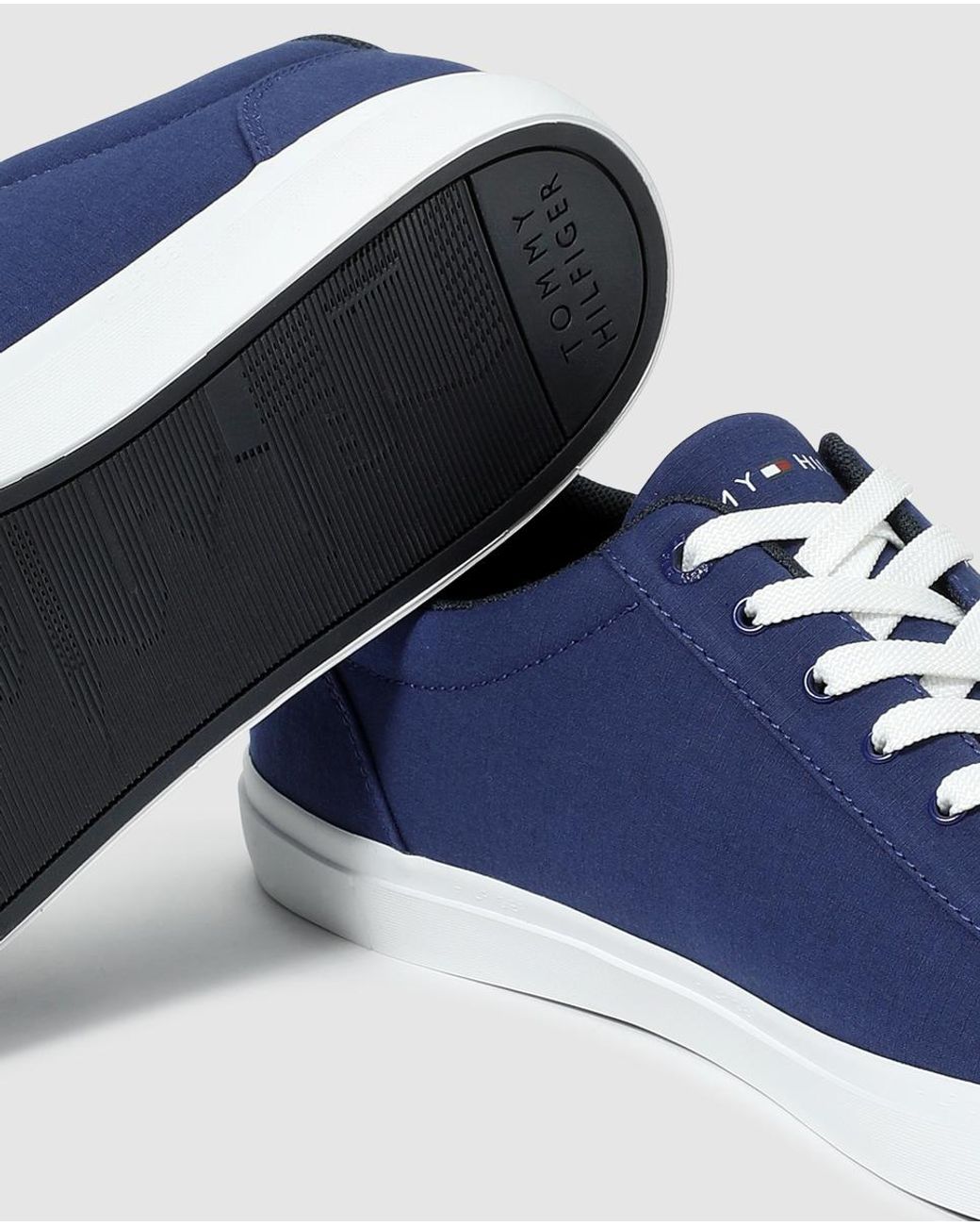 tommy hilfiger canvas lace up trainers