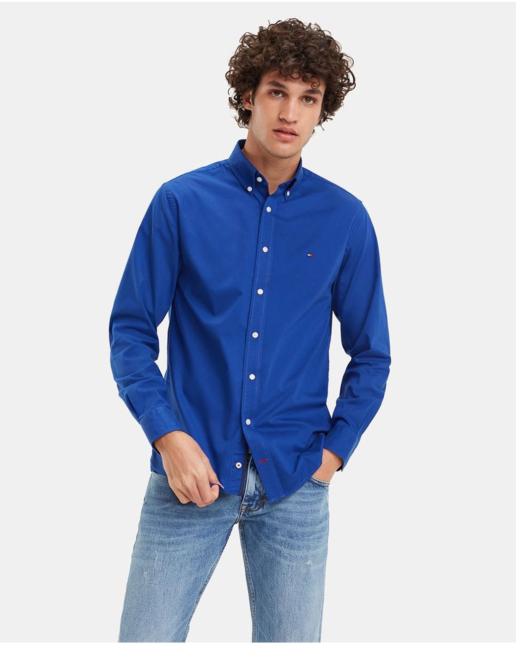blue twill shirt