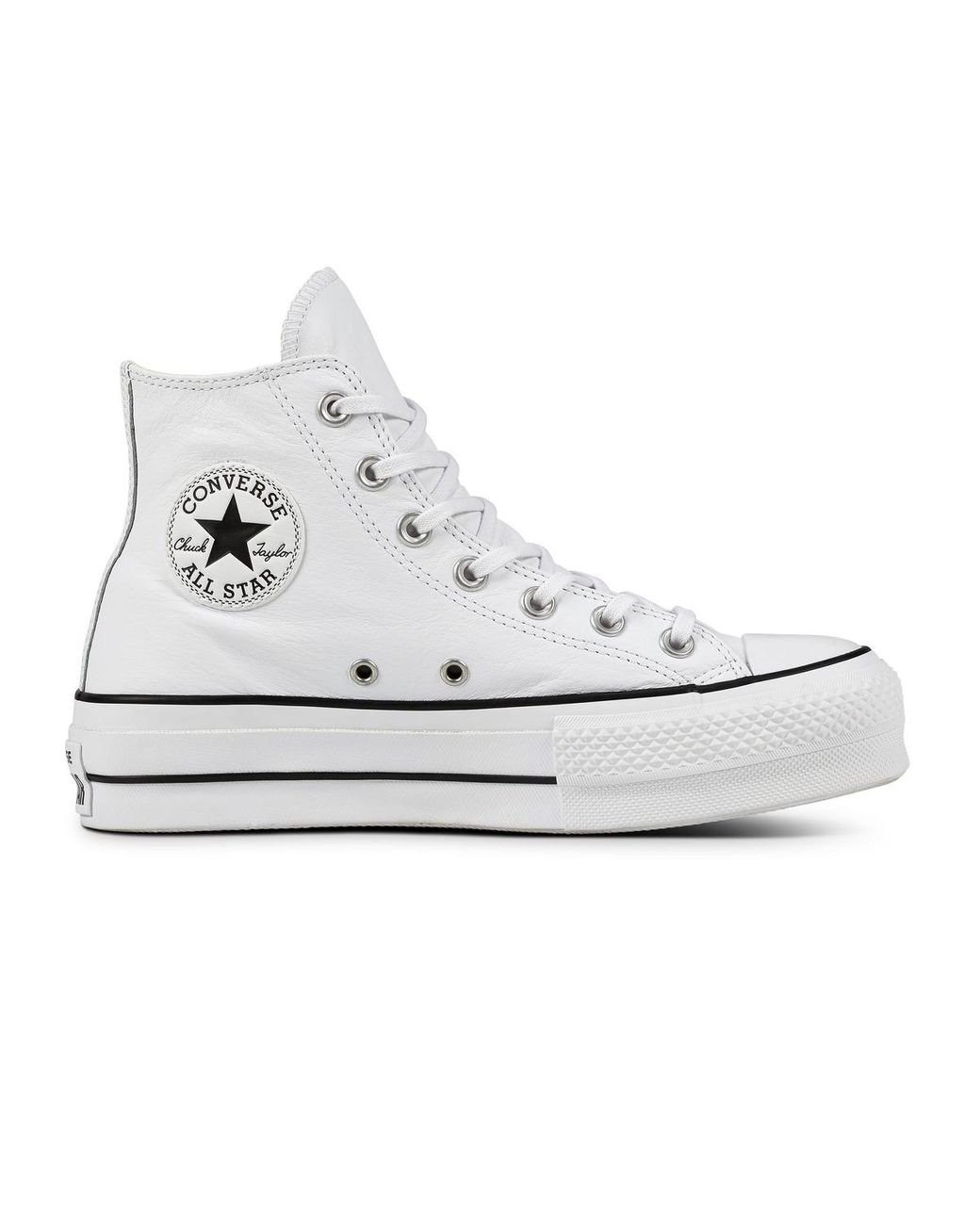 converse chuck taylor hi lift platform white trainers