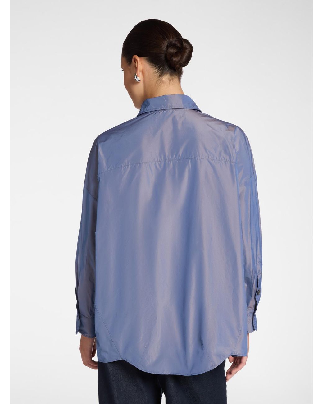 Camicia in taffetà con tasche di Elena Miro in Blue
