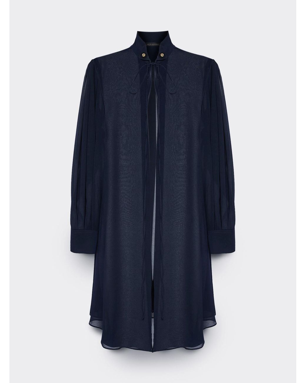 Camicia lunga in georgette di Elena Miro in Blue