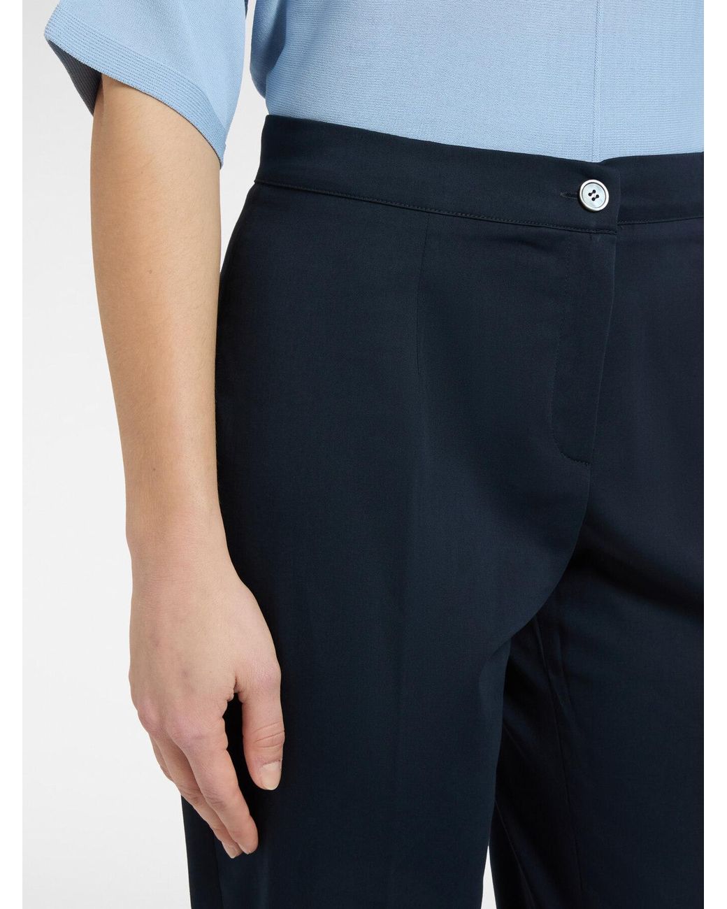 Pantaloni dritti in raso stretch di Elena Miro in Blue