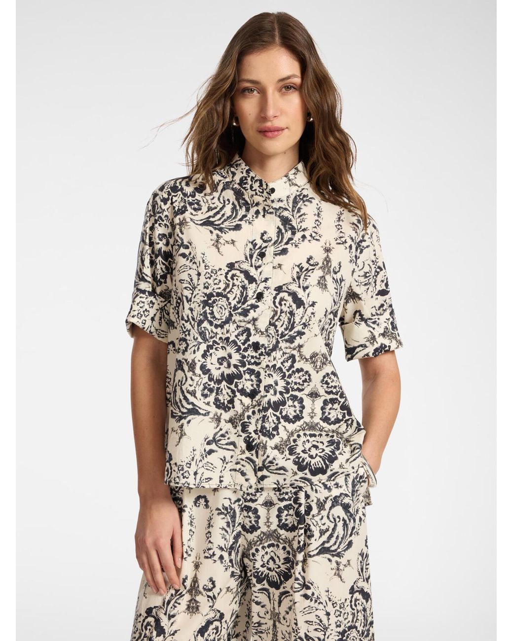 Camicia stampata di Elena Miro in Gray