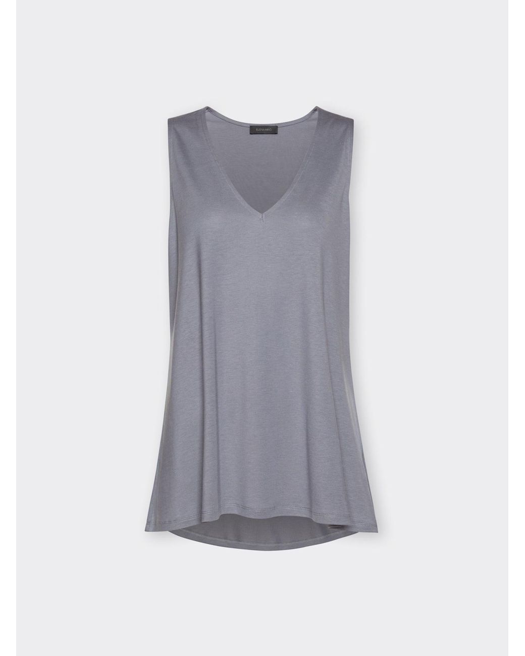 Top misto lyocell con scollo a V di Elena Miro in Gray