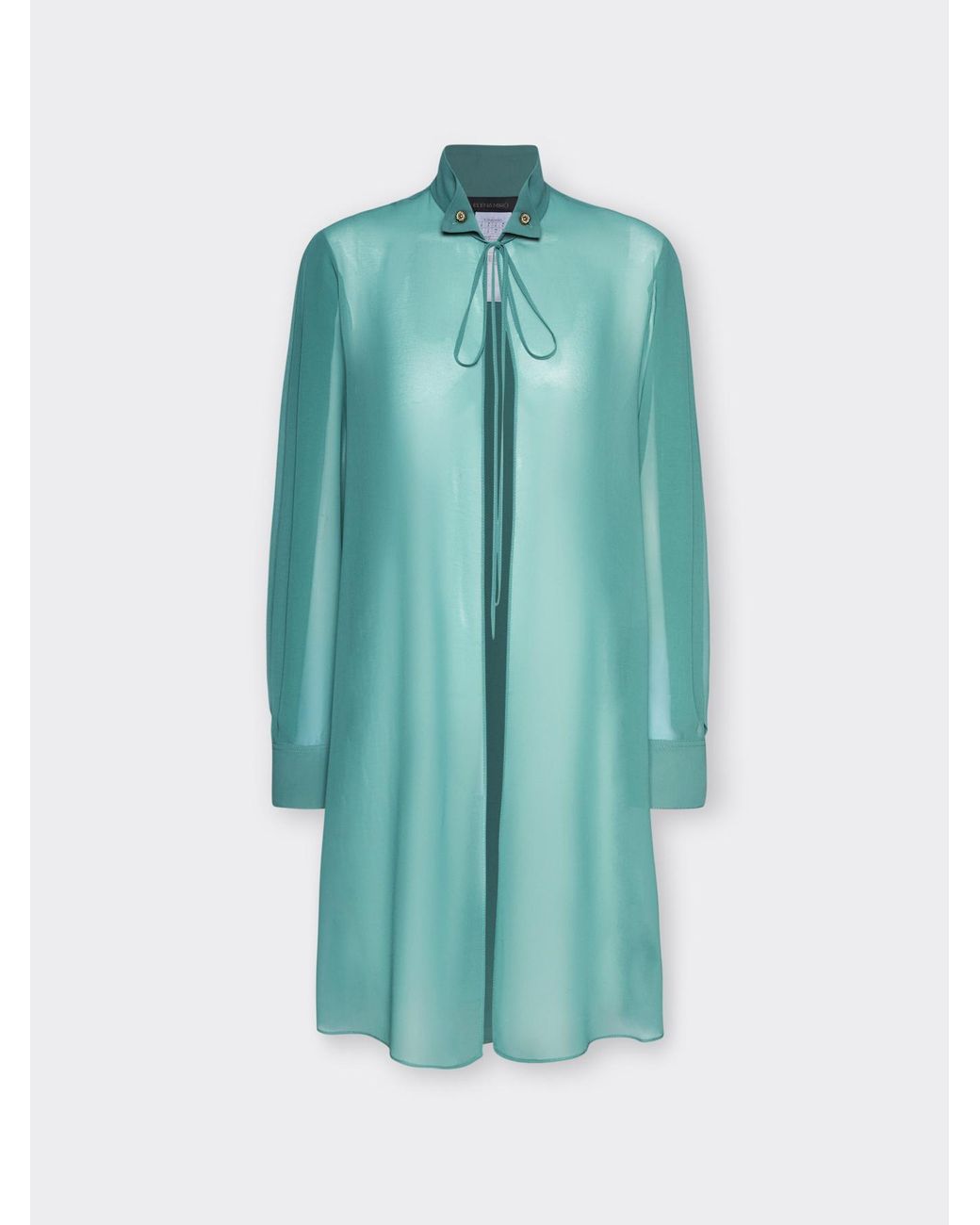 Camicia lunga in georgette di Elena Miro in Green