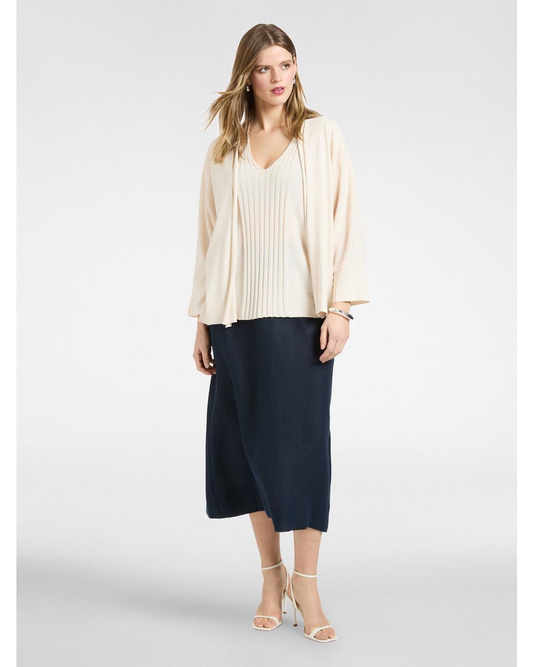 Cardigan misto viscosa di Elena Miro in Natural