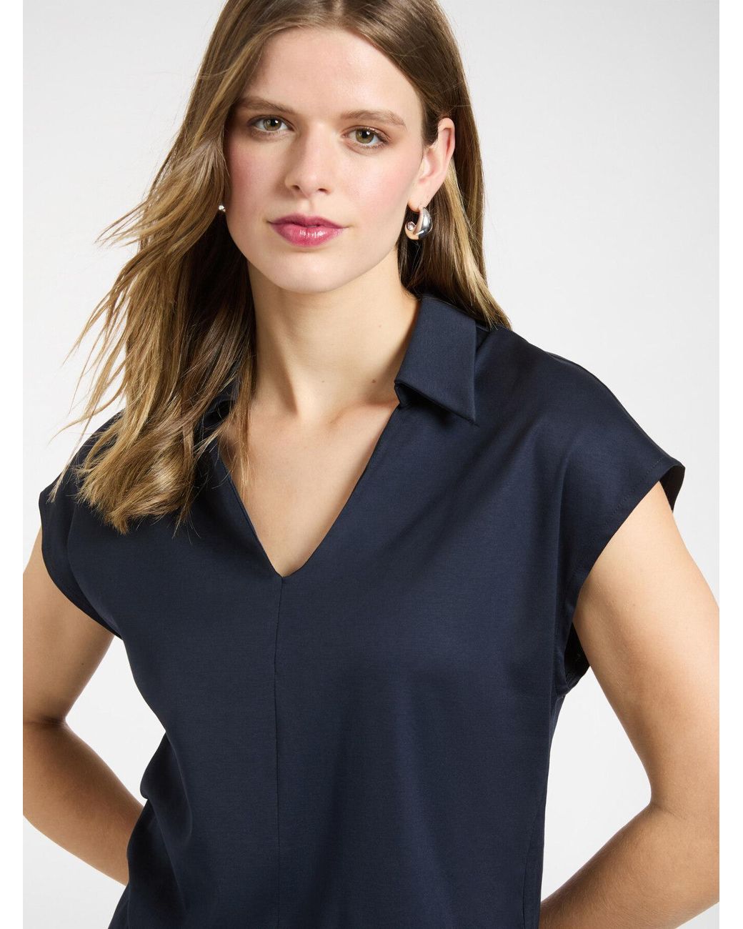 T-shirt con colletto di Elena Miro in Blue