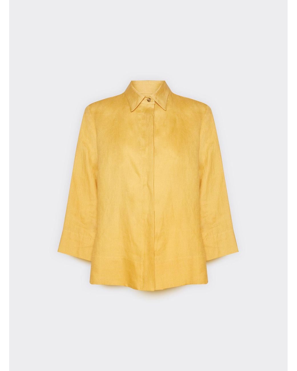 Camicia boxy in lino di Elena Miro in Yellow