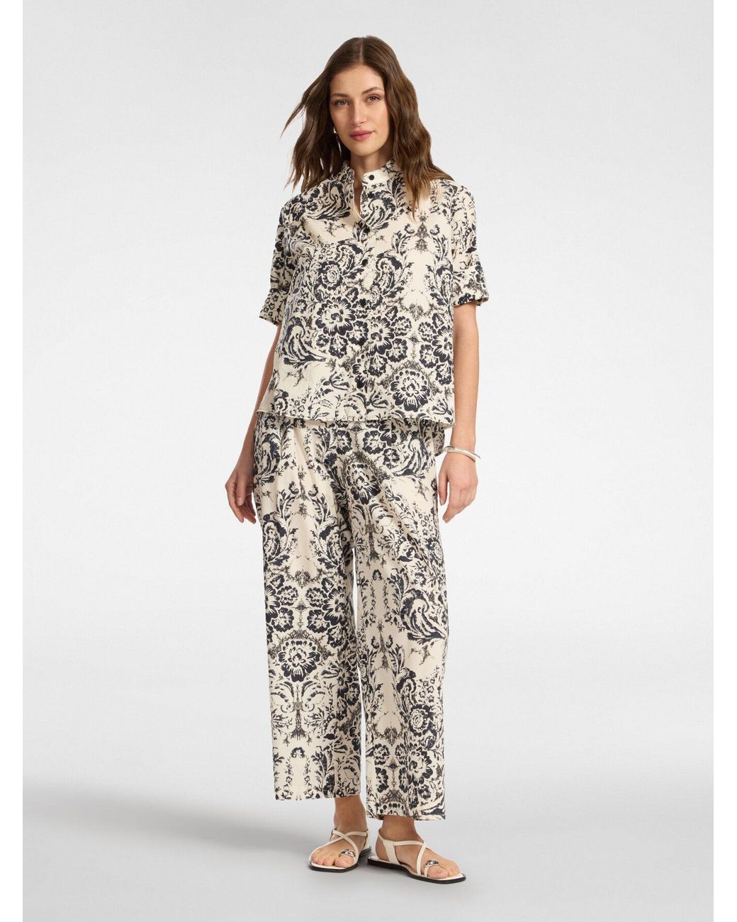 Camicia stampata di Elena Miro in Gray