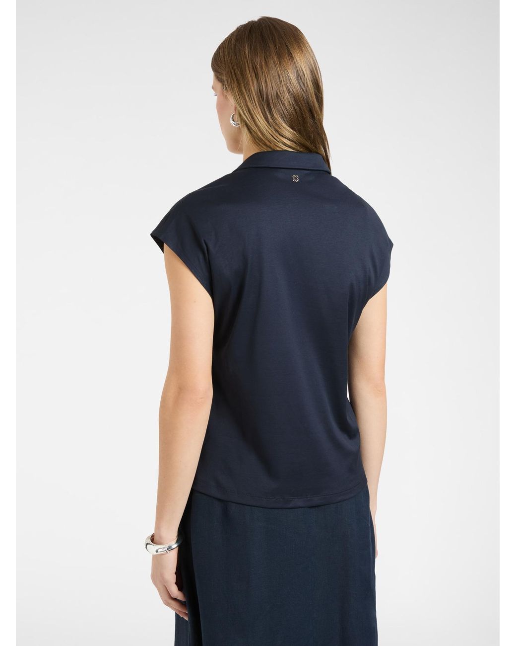 T-shirt con colletto di Elena Miro in Blue