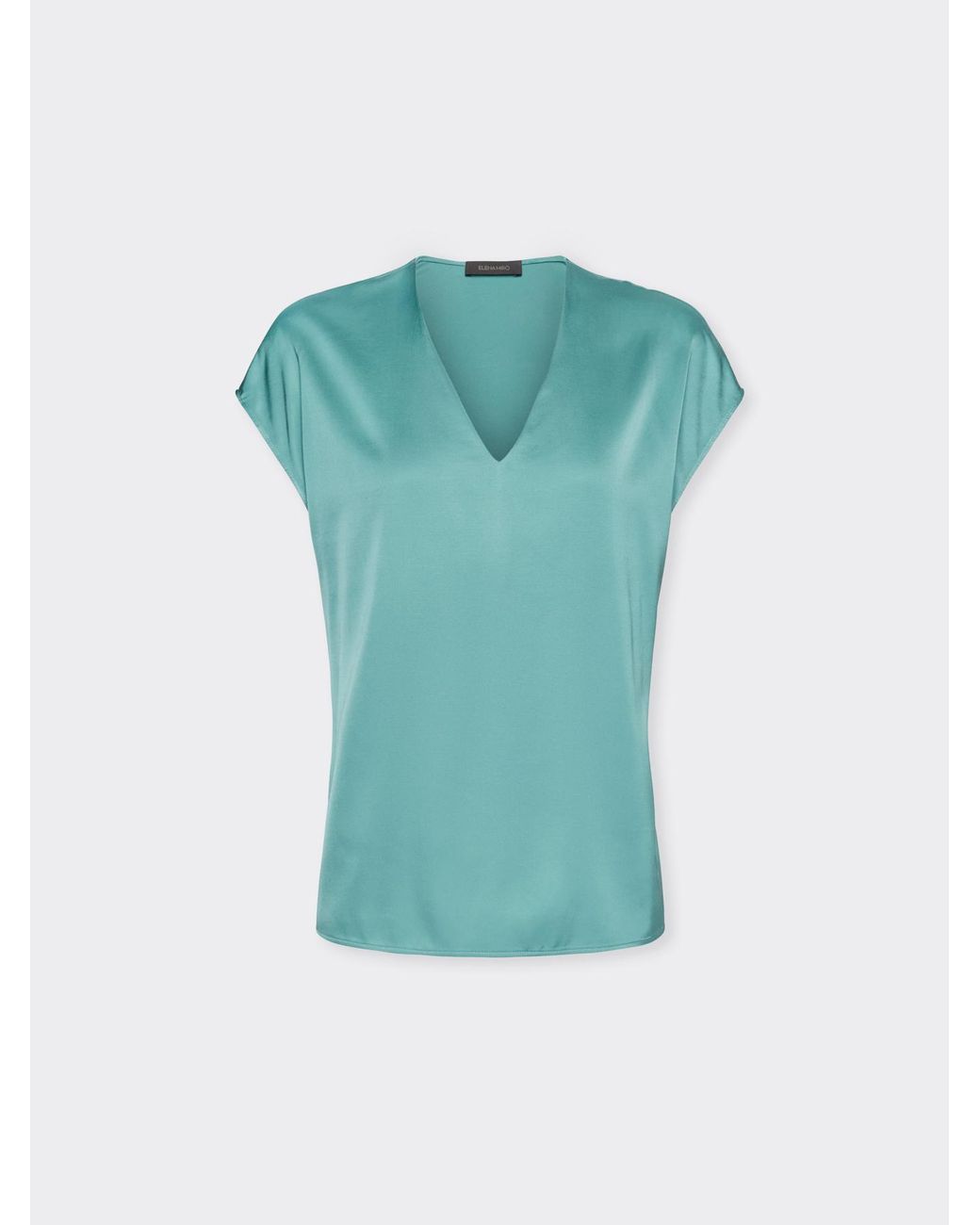 Blusa in raso con scollo a V di Elena Miro in Blue
