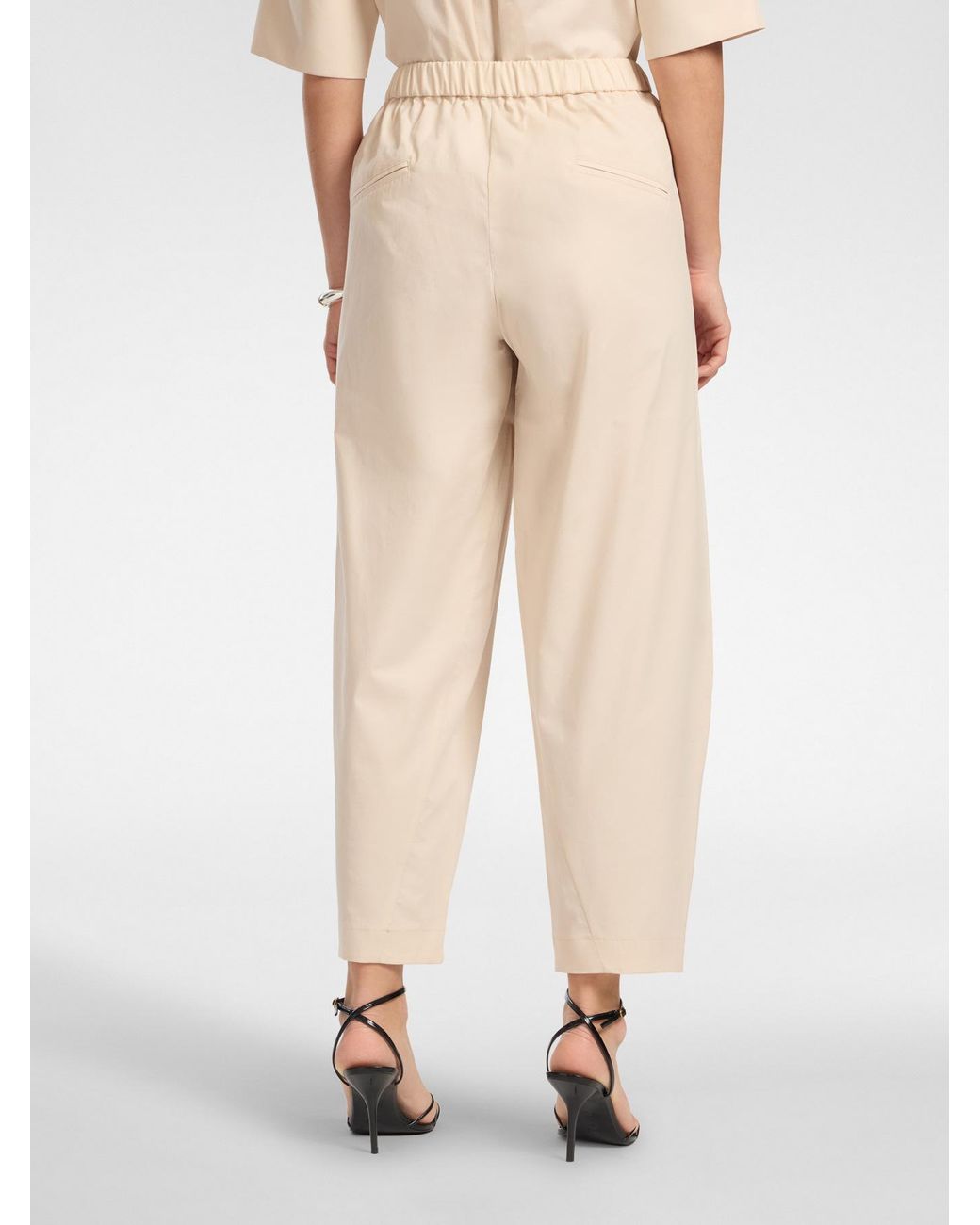 Pantaloni balloon in cotone stretch di Elena Miro in Natural