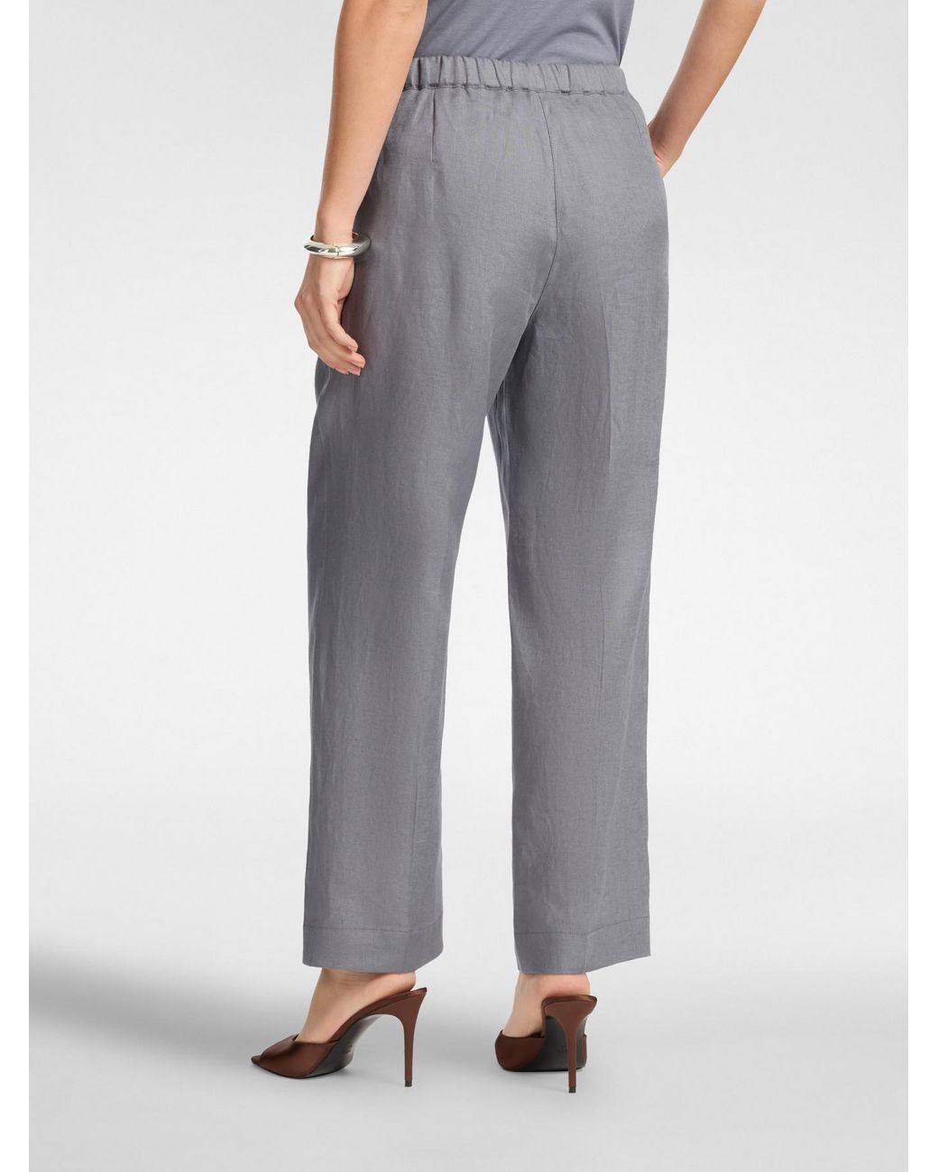 Pantaloni in lino di Elena Miro in Gray