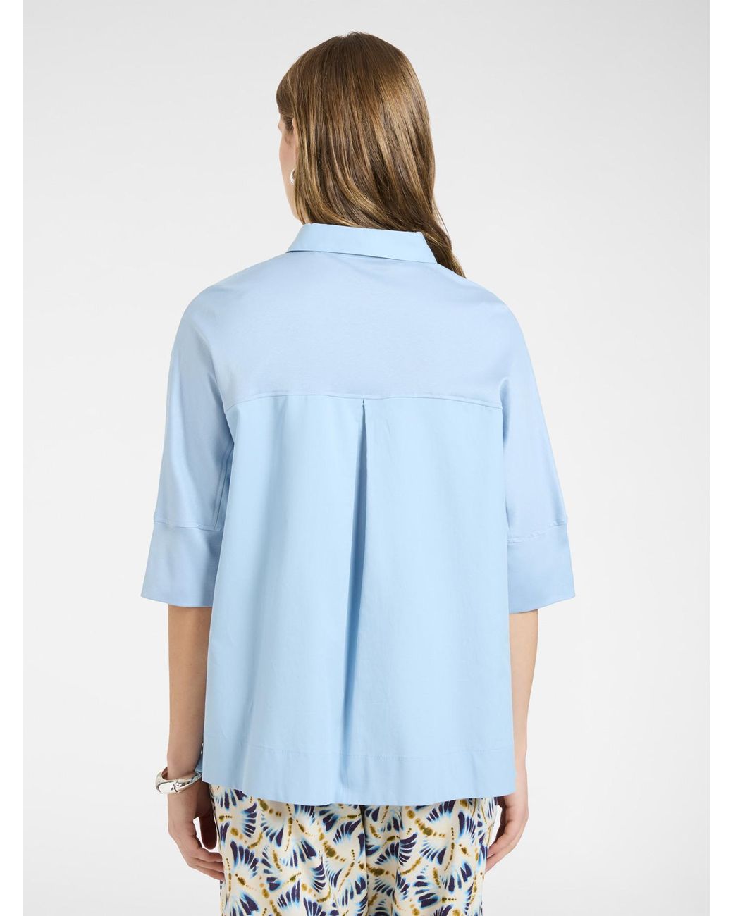 Blusa boxy con maniche a tre quarti di Elena Miro in Blue